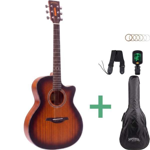 Santana Player Pack G10 SB Westerngitarre, Paket sunburst