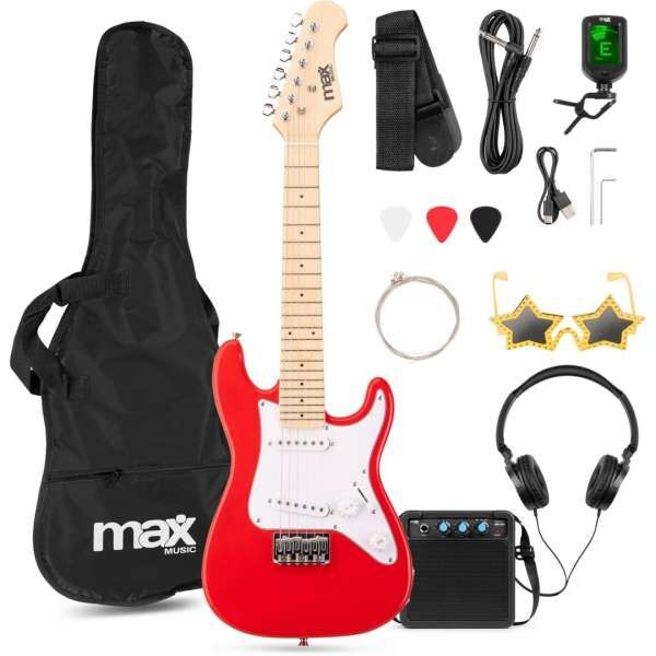 MAX GigKit Junior E-Gitarren-Set Rot 1/4
