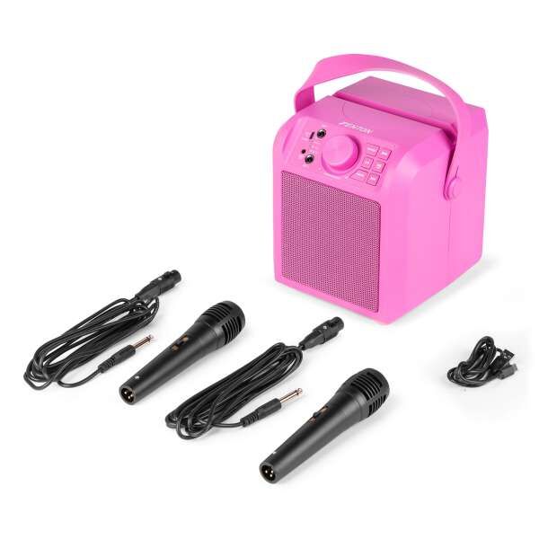 Fenton KAR50P Karaoke Lautsprecher mit LED Effekt pink