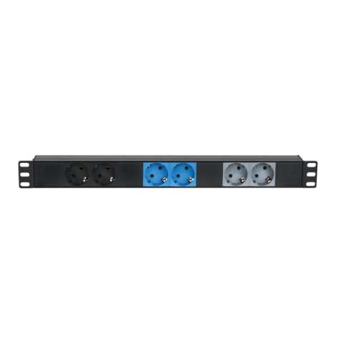 Showtec 19" 1U CEE16A to 6x sockets 3 phase splitter