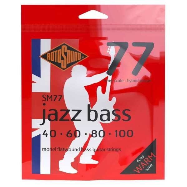 Rotosound Jazz-Bass Saiten Jazz Bass 77 Satz 4-string Flatwound Hybrid 40-100