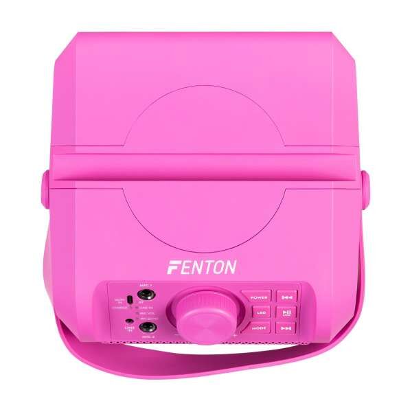 Fenton KAR50P Karaoke Lautsprecher mit LED Effekt pink