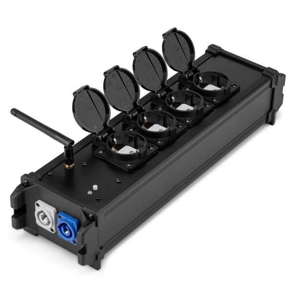 PD Connex PSB50 - Power Splitter Box P-Con In/Out  auf 4 x Schuko und W-DMX Empfänger