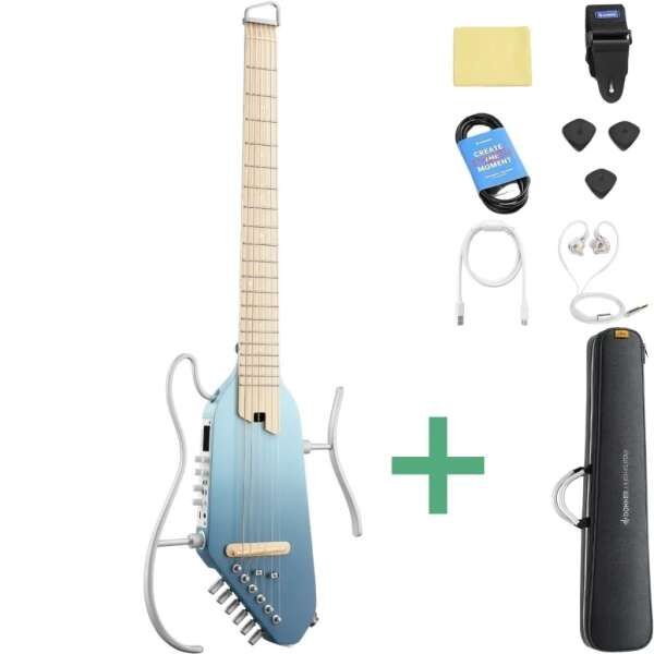 Donner HUSH-I PRO Silent Gitarre hawaiian blue
