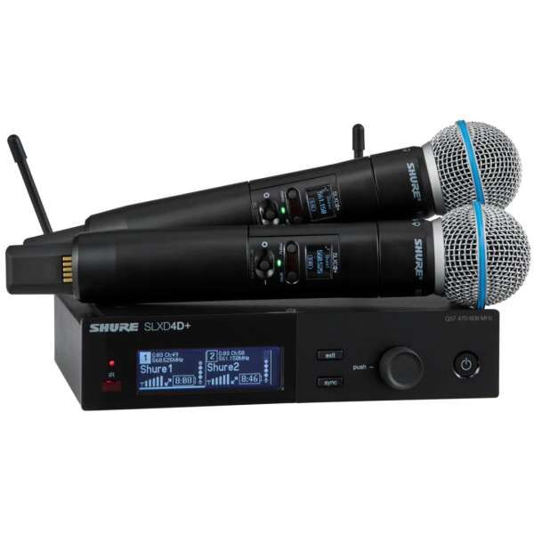 Shure SLXD24D+/B58 2-Kanal-Drahtlossystem mit zwei SLXD2+/B58 Handsendern S50