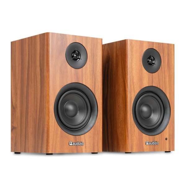 Audizio BS15 Aktives Bücherregal Lautsprecher Set HDMI / Bluetooth Wood
