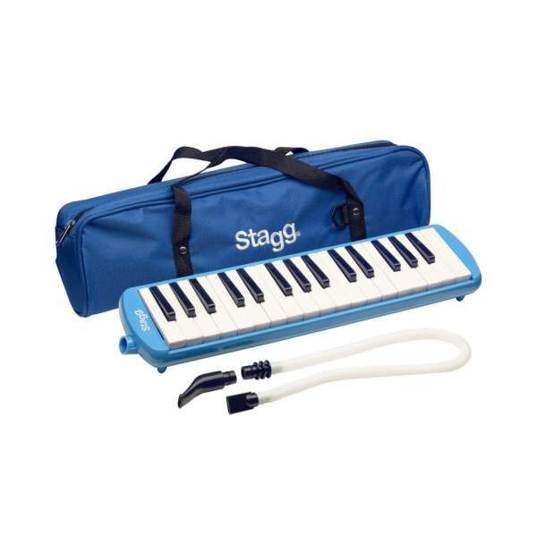 Stagg MELOSTA32 BL Blaue Kunststoff Melodica mit 32 Tasten und Tasche