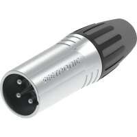 Seetronic SCMM3 XLR Stecker 3 polig, Silberkontakte nickelfarbenes Gehäuse
