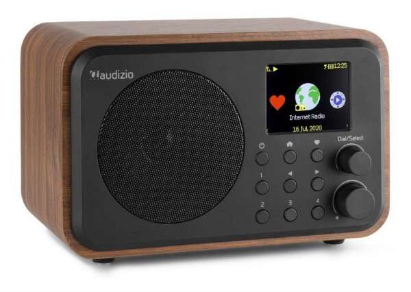 Audizio Venice WiFi Internetradio mit Akku braun Holzoptik