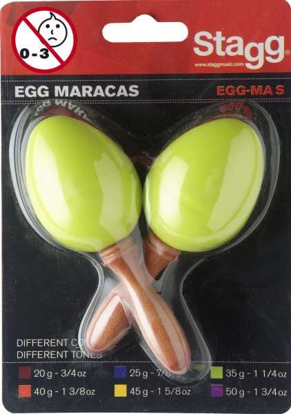 Stagg EGG-MA S/GR - Maracas (Paar), Kunststoff eiförmig grün