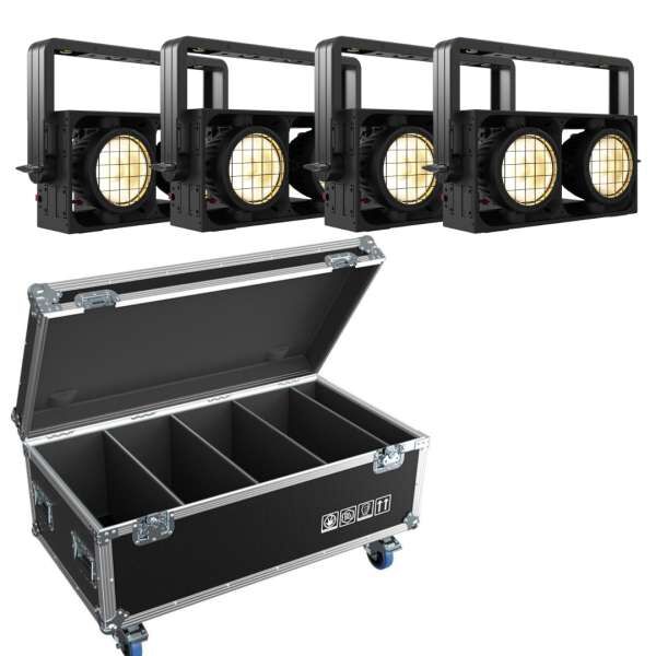 Triton Blue 4 x Helios 700 IP65 Blinder/Strobe Tourset inkl. Flightcase