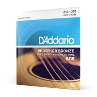 D'Addario EJ16 Saiten für Akustikgitarre, Phosphorbronze, Light, 12-53