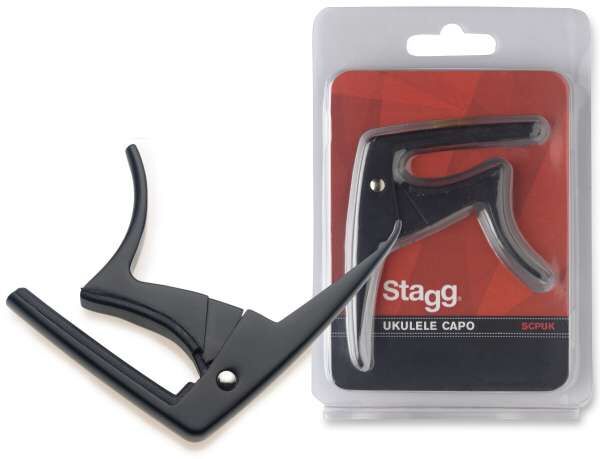 Stagg SCPUK BK Trigger-Kapodaster für Akustik u. Elektrik-Ukulele