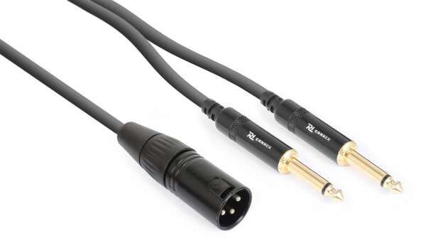 PD Connex Adapterkabel 2 x 6,3mm Klinke Mono / 1 x XLR Male 1.5m