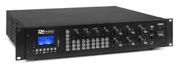 Power Dynamics PRM606 100V 6 Kanal Verstärker mit 6 Zonen und Bluetooth / SD / USB / MP3