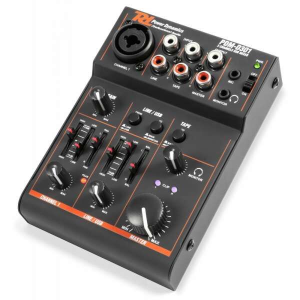 Power Dynamics PDM-D301 3-Channel USB Mixer