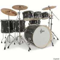 Gretsch Drumset Energy Mega Black Flame + Paiste PST 5 Rock Heavy Bonus Set + Hardware