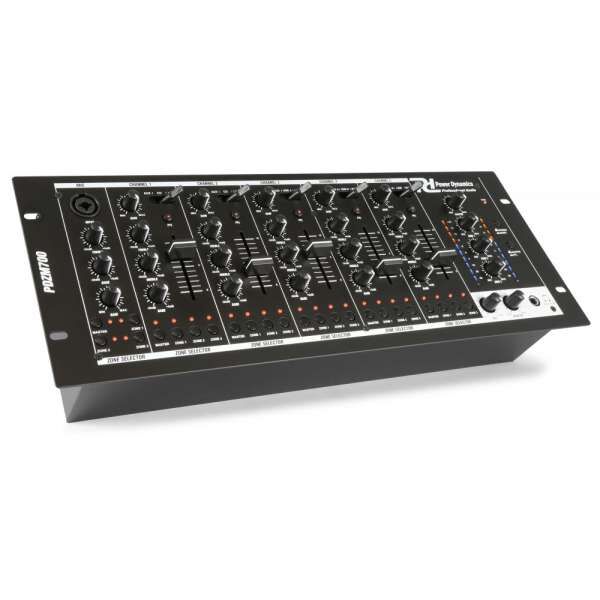 Power Dynamics PDZM700 6 Channel Installation Mixer USB 4 zones