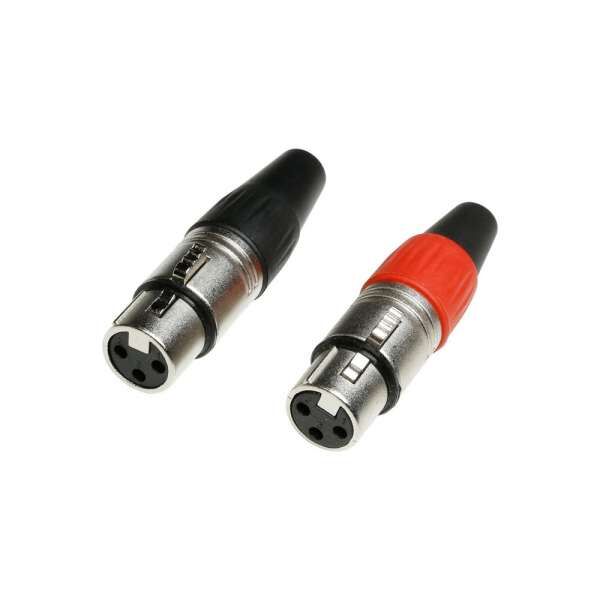 Adam Hall Connectors 7907 - XLR Stecker Set 3-Pol female  rot/schwarz