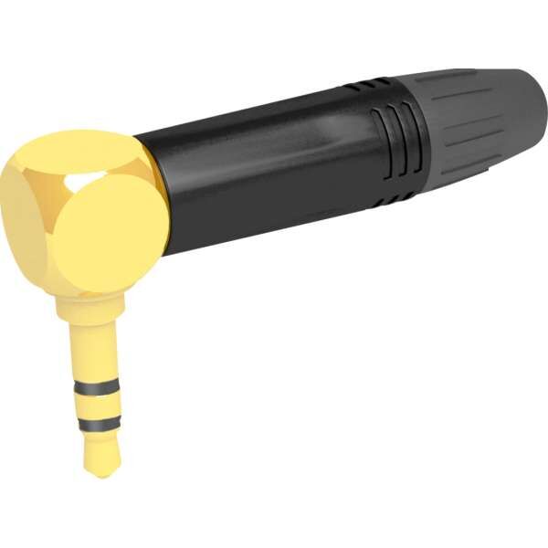 Seetronic MTP3RCBG Klinkenstecker 3,5 mm Stereo, 90°, Vergoldete Kontakte schwarzes Gehäuse schwarze Endkappe