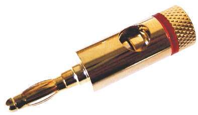 HS Akustik Bananenstecker Gold 4mm ROT
