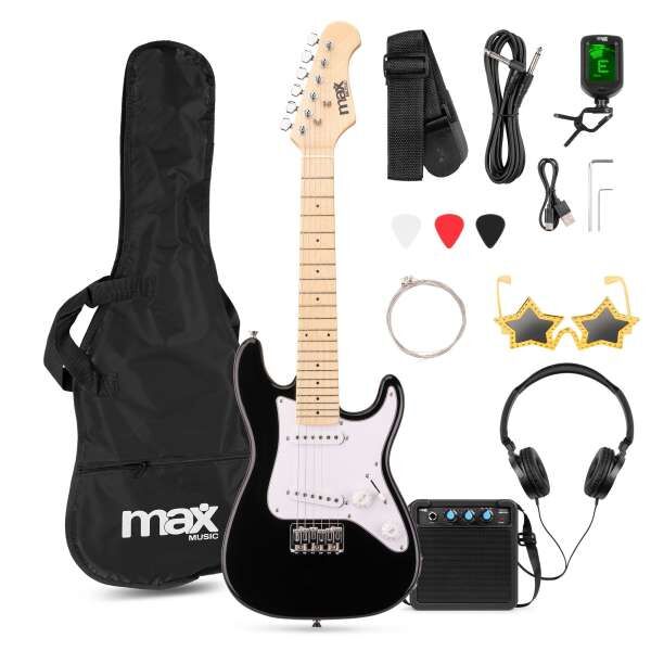 MAX GigKit Junior E-Gitarren-Set Schwarz 1/4