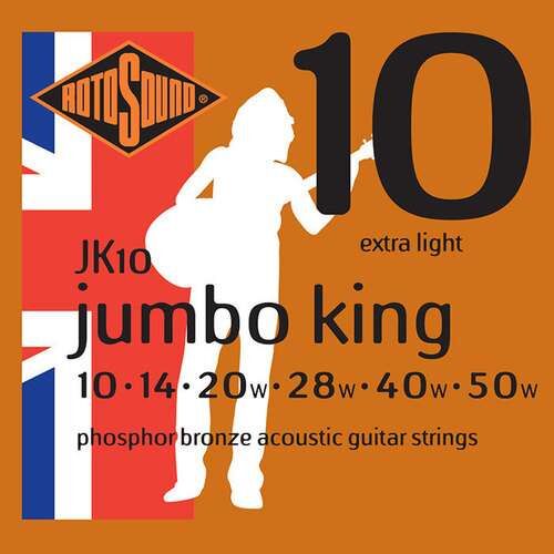 Rotosound Akustik-Gitarren Saiten Jumbo King Satz Extra Light 10-50