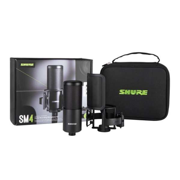 Shure SM4 KIT Kondensatormikrofon Set mit Shock Mount schwarz