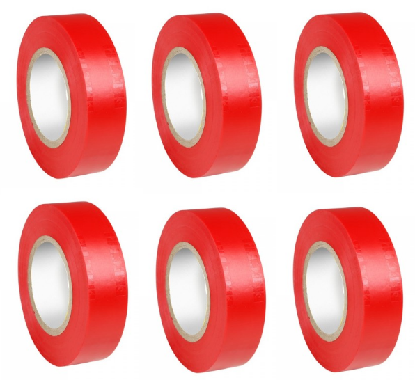 Isolierband 0,13 x 19mm x 20m Set 6 Rollen rot