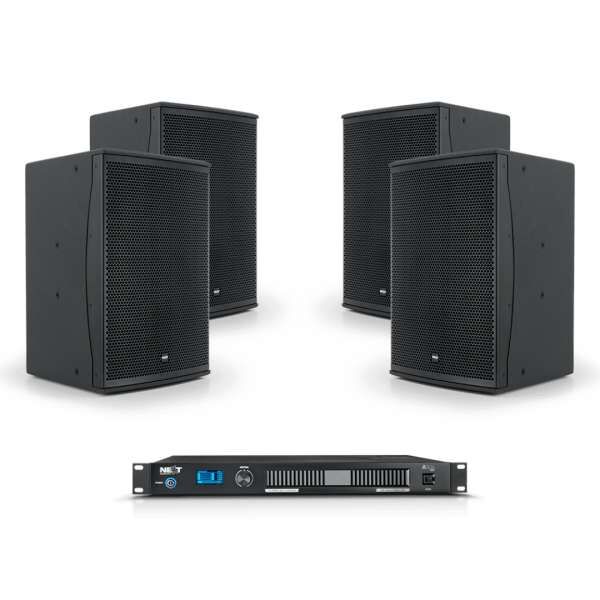 NEXT audiocom 4Pro12.A504 - Leistungsstarkes Installationsset mit DSP Verstärker