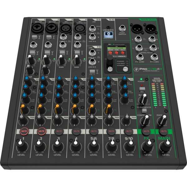 Mackie ProFX10v3+, analoger 10-Kanal Mixer mit Enhanced FX, USB Recording und Bluetooth