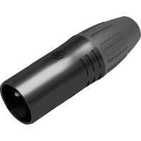 Seetronic SCWM3B 3 poliger XLR Steckverbinder, männlich, IP65, Goldkontakte schwarzes Gehäuse