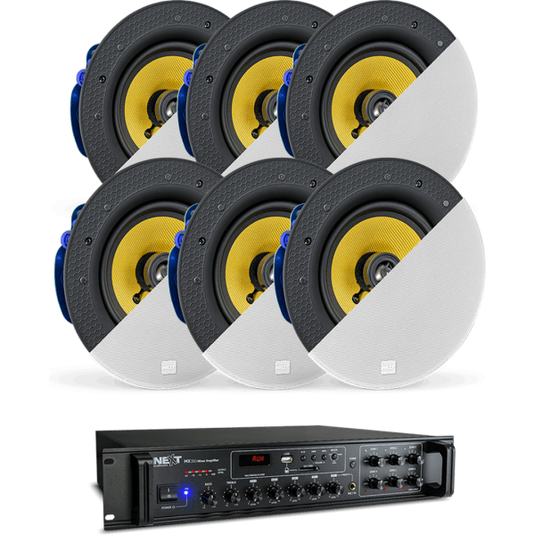 NEXT audiocom 6C8Pro.MX350 Deckenlautsprecher Set mit Verstärker