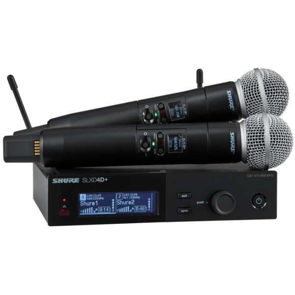 Shure SLXD24D+/58 2-Kanal-Drahtlossystem mit zwei SLXD2+/58 Handsendern K55