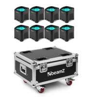 BeamZ BBP54 IP65 Outdoor Akku Uplighting Tourset 8 mit Ladecase