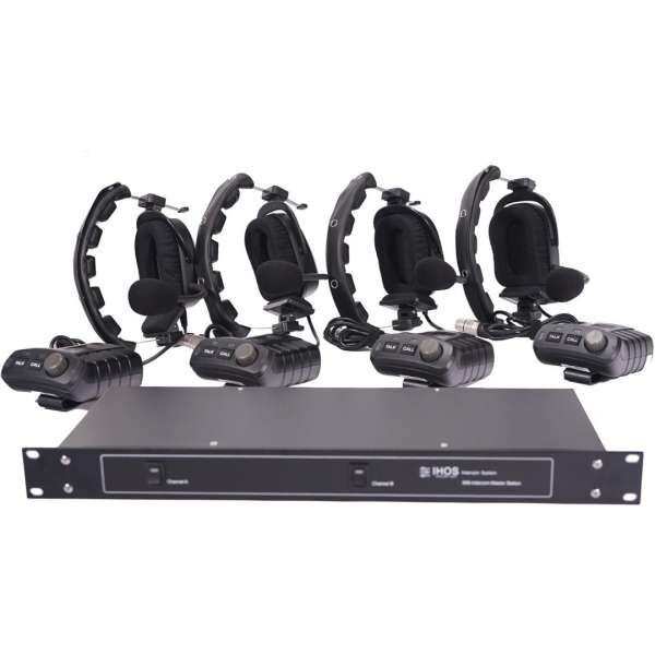IHOS Intercom 4 Kanal Set mit Headset, Beltpack und Base Station
