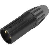 Seetronic SCMM3BG 3 poliger XLR Steckverbinder, männlich, Goldkontakte schwarzes Gehäuse
