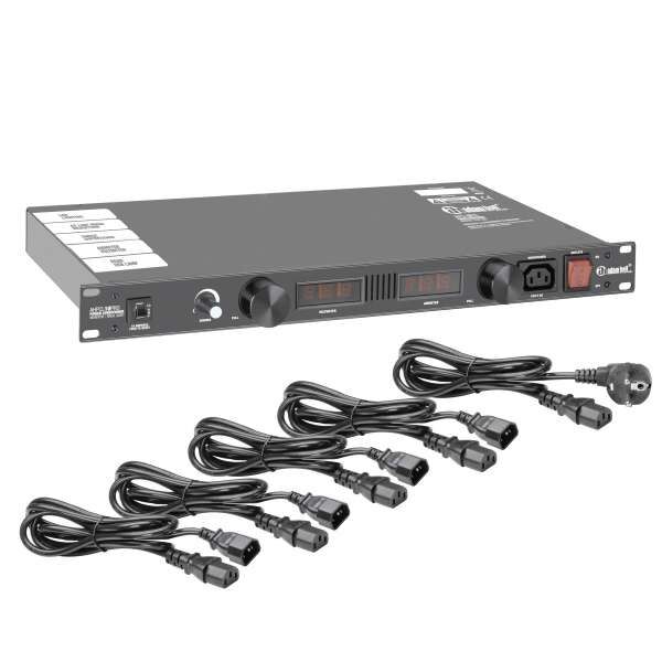 Adam Hall 19" Parts PCL 10 PRO - Power Conditioner mit Volt- und Amperemeter, Display und Rack-Beleuchtung