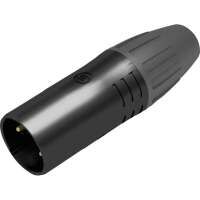 Seetronic SCWM5B 5 poliger XLR Steckverbinder, männlich, IP65, Goldkontakte schwarzes Gehäuse