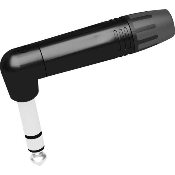 Seetronic MP3RXB Klinkenstecker 6,3 mm Stereo, 90°, Schwarzes Gehäuse schwarze Endkappe