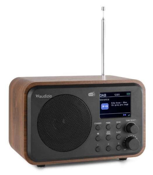 Audizio Milan DAB+ Radio mit Akku braun Holzoptik