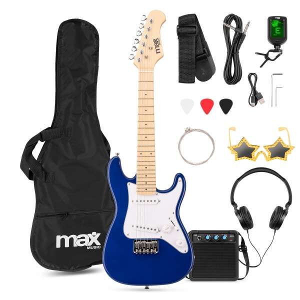 MAX GigKit Junior E-Gitarren-Set Blau 1/4