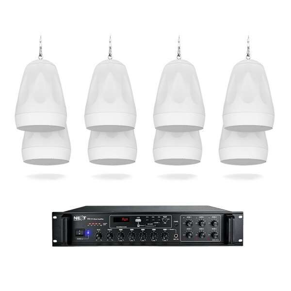 NEXT audiocom 8P6WMX350 Pendel-Lautsprecher Set weiß