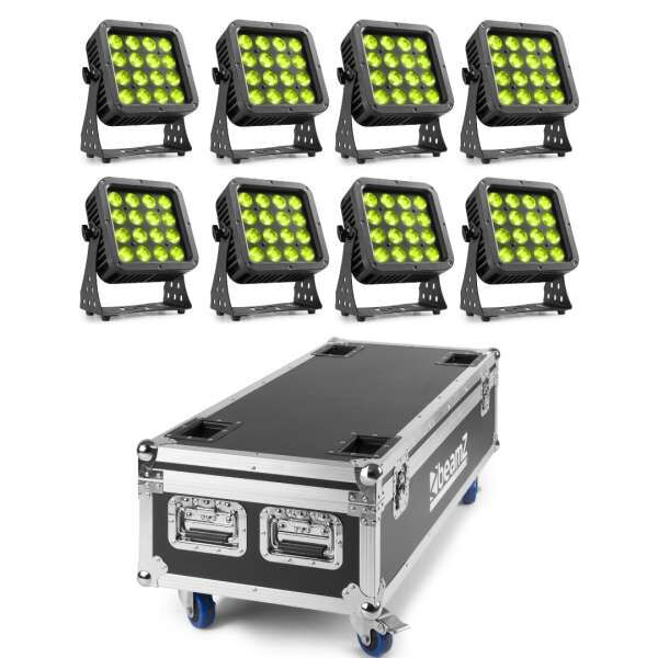 BeamZ StarColor 128 Tourset 8 x IP65 LED Outdoor Fluter RGBW 16x8W im Case