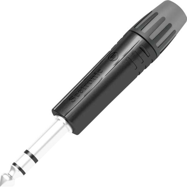 Seetronic MP3XB Klinkenstecker 6,3 mm Stereo, Schwarzes Gehäuse schwarze Endkappe