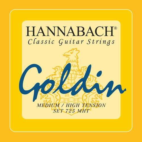 Hannabach Klassikgitarre-Saiten Serie 725 Medium/High Tension Goldin Satz medium-high