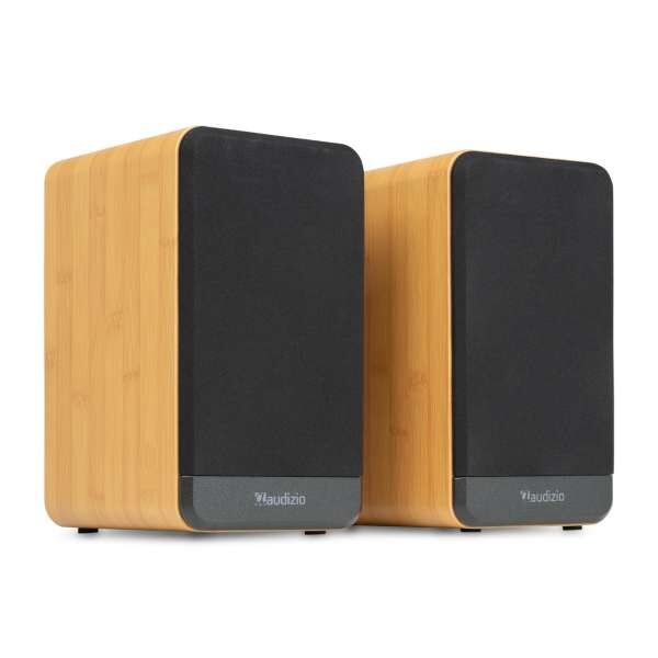 Audizio BS10 Aktives Regallautsprecher Set mit HDMI / Bluetooth 80W Bamboo