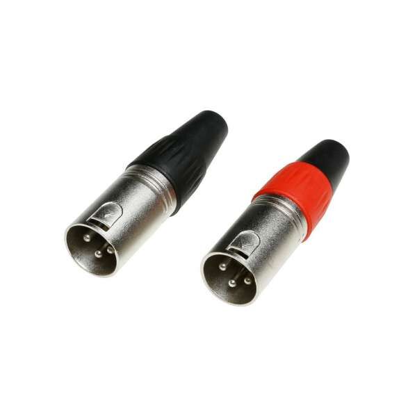 Adam Hall Connectors 7906 - XLR Stecker Set 3-Pol male  rot/schwarz