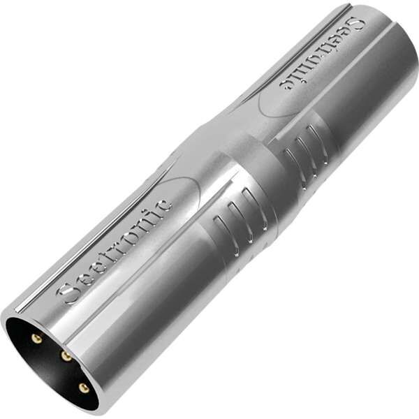 Seetronic MA3M3M XLR 3P Stecker auf XLR 3P Stecker, Goldkontakte silberfarbenes Gehäuse