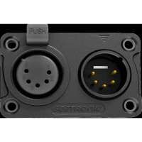 Seetronic C5F2CWB Kombinationssteckdose mit 5 poligem XLR Ein und Ausgang, IP65 – Goldkontakte